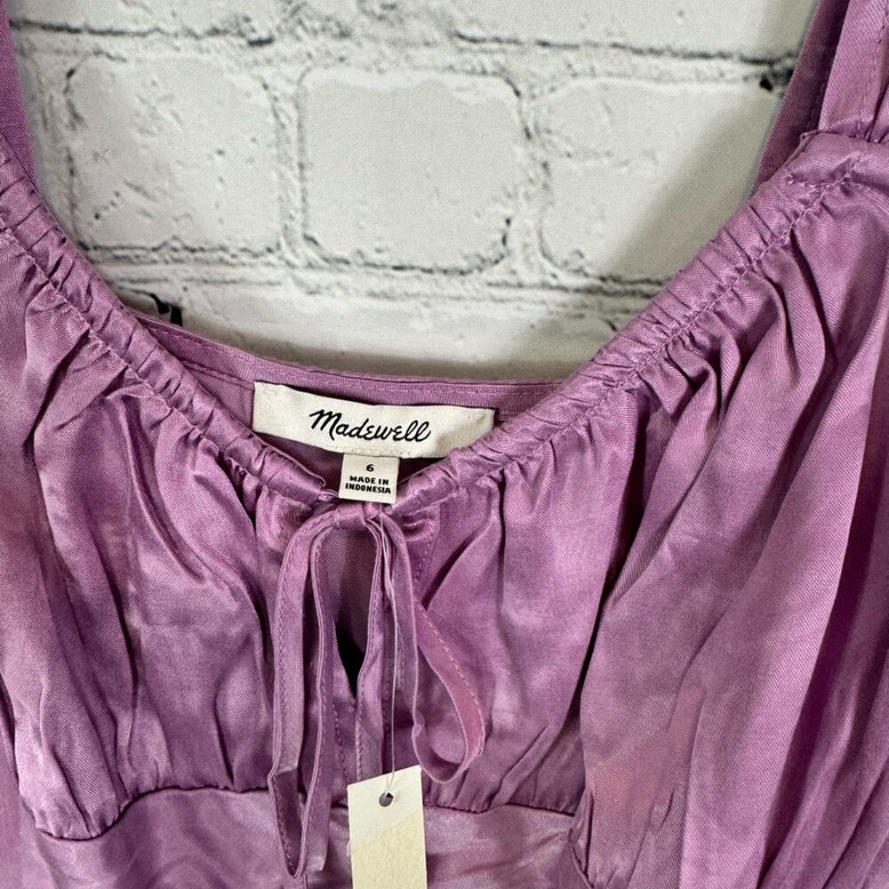 MADEWELL Square Neck Midi Dress Lilac 6 NWT* - Picture 6 of 8